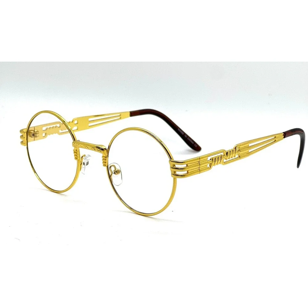 Metal Frame Retro Round Clear‎ Lens Glasses Street Wear Gangster Hip Hop Cholo